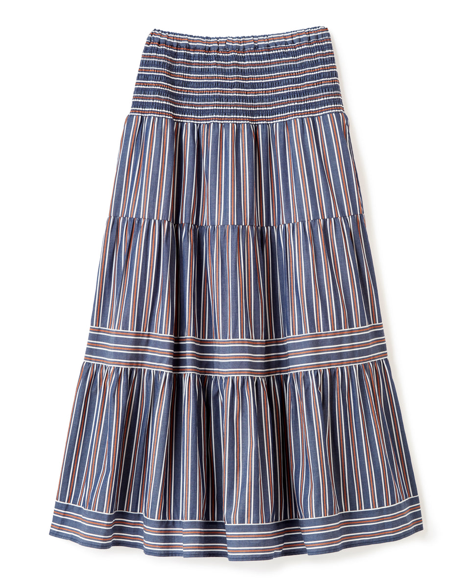 Kylie Midi Skirt-Cartolina Navy Stripe