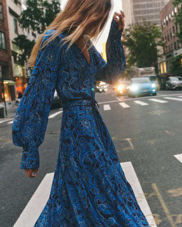 Regine Midi Dress-Blue San Lorenzo Paisley – Cartolina