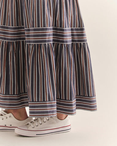 ★overdue flair★ STRIPE WRAP SKIRT_NAVY STRIPE WRAP SKIRT_YELLOW - overdueflair