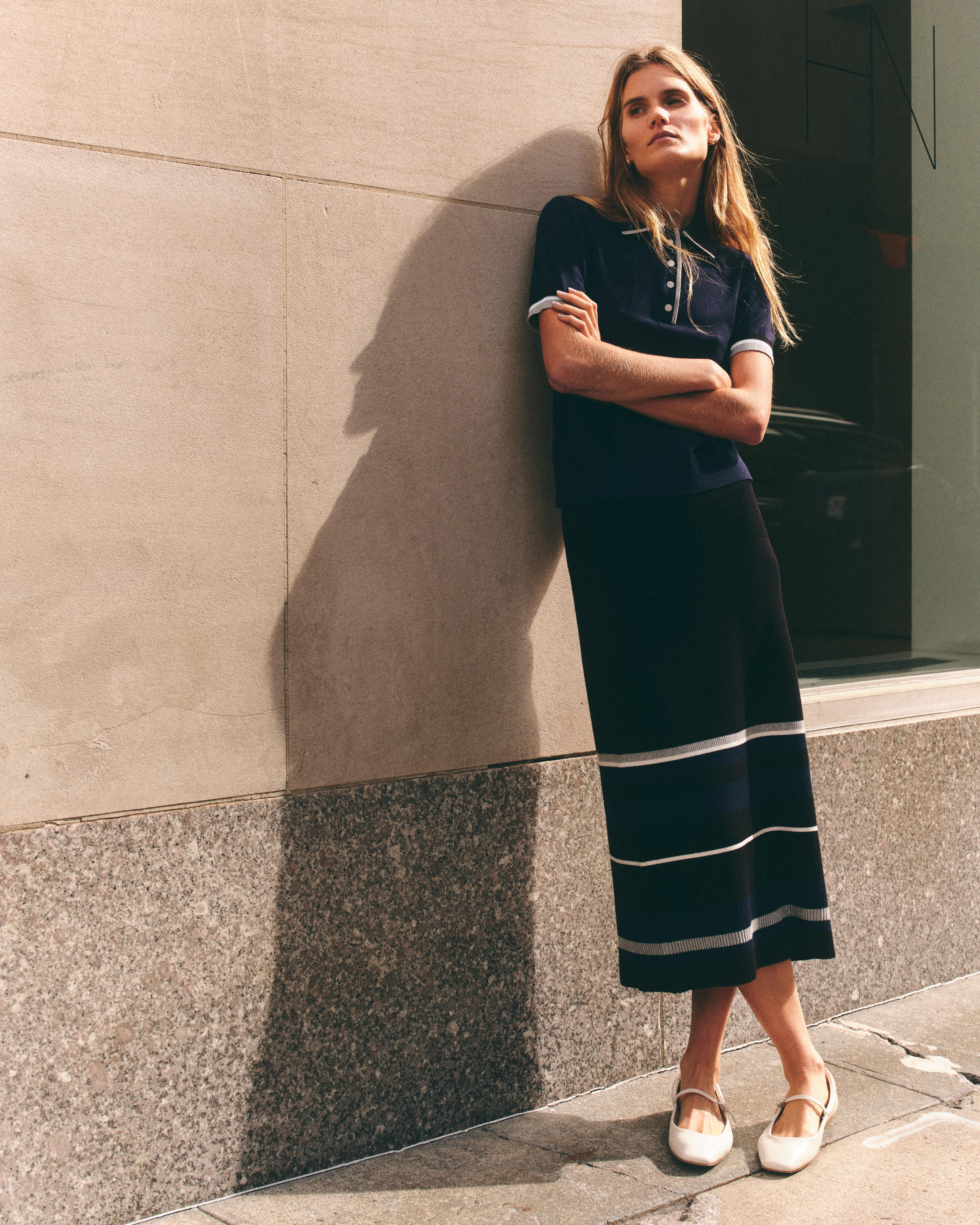 Avril Midi Skirt-Noir