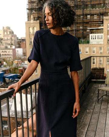 bobbi stripe midi dress Bobbi Dress-Dark Navy – Cartolina