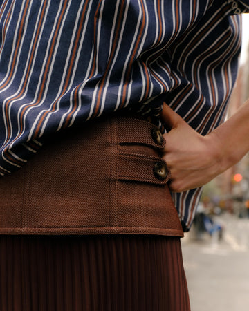 Tailored Pleats サイズ1 ブラウン Chocolate Brown Jax Tailored Crepe Trousers