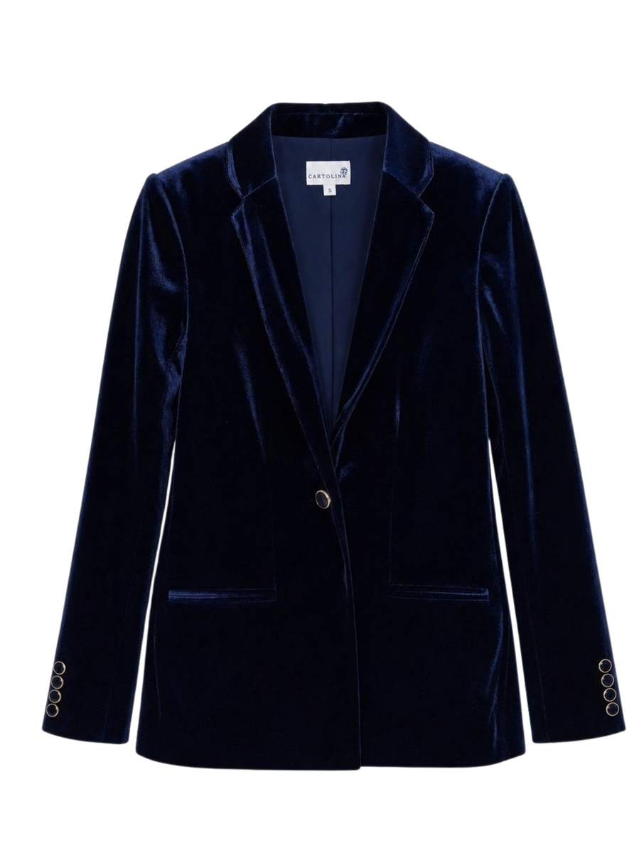 Cartolina HO26 Willow Velour Jacket-Sapphire