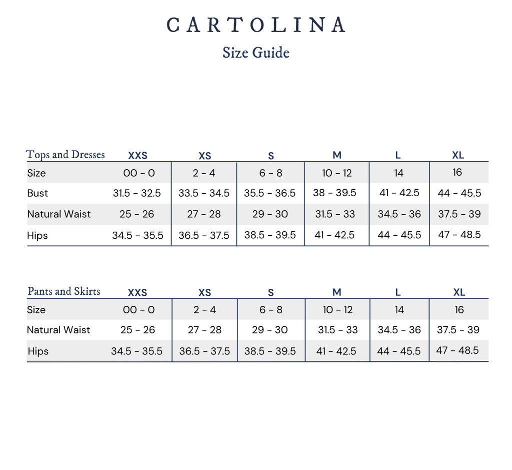 Size Guide – Cartolina