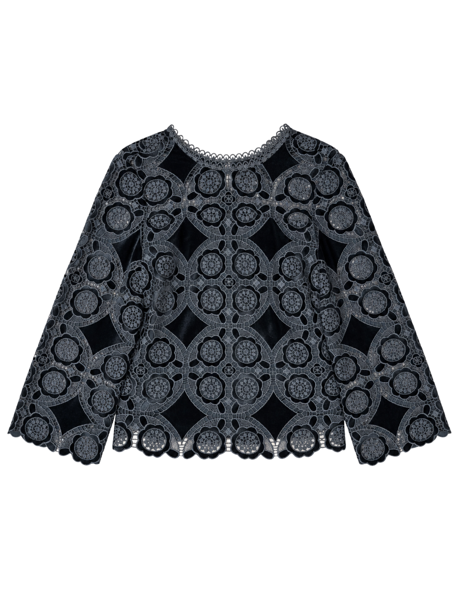 Cartolina HO26 Ellis Velour Top-Midnight Grey