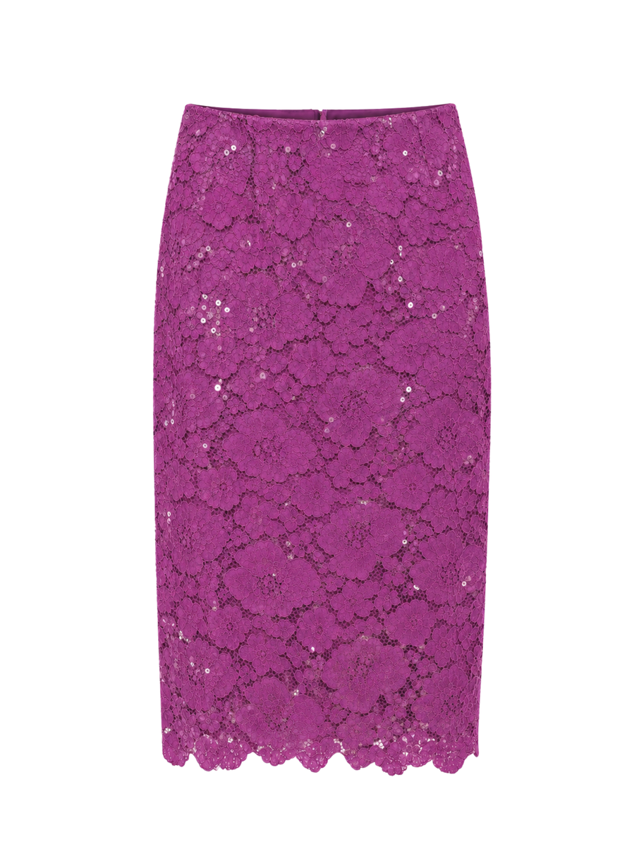 Cartolina HO26 Mulberry Lace Midi Skirt-Orchid Purple