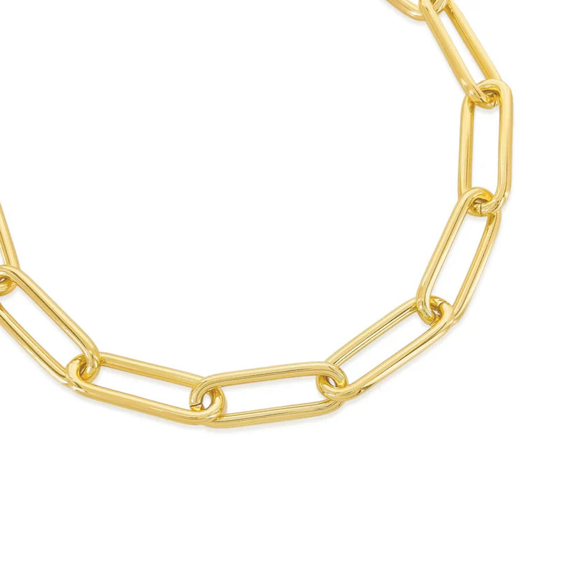 Wood Heart Chain Link Necklace