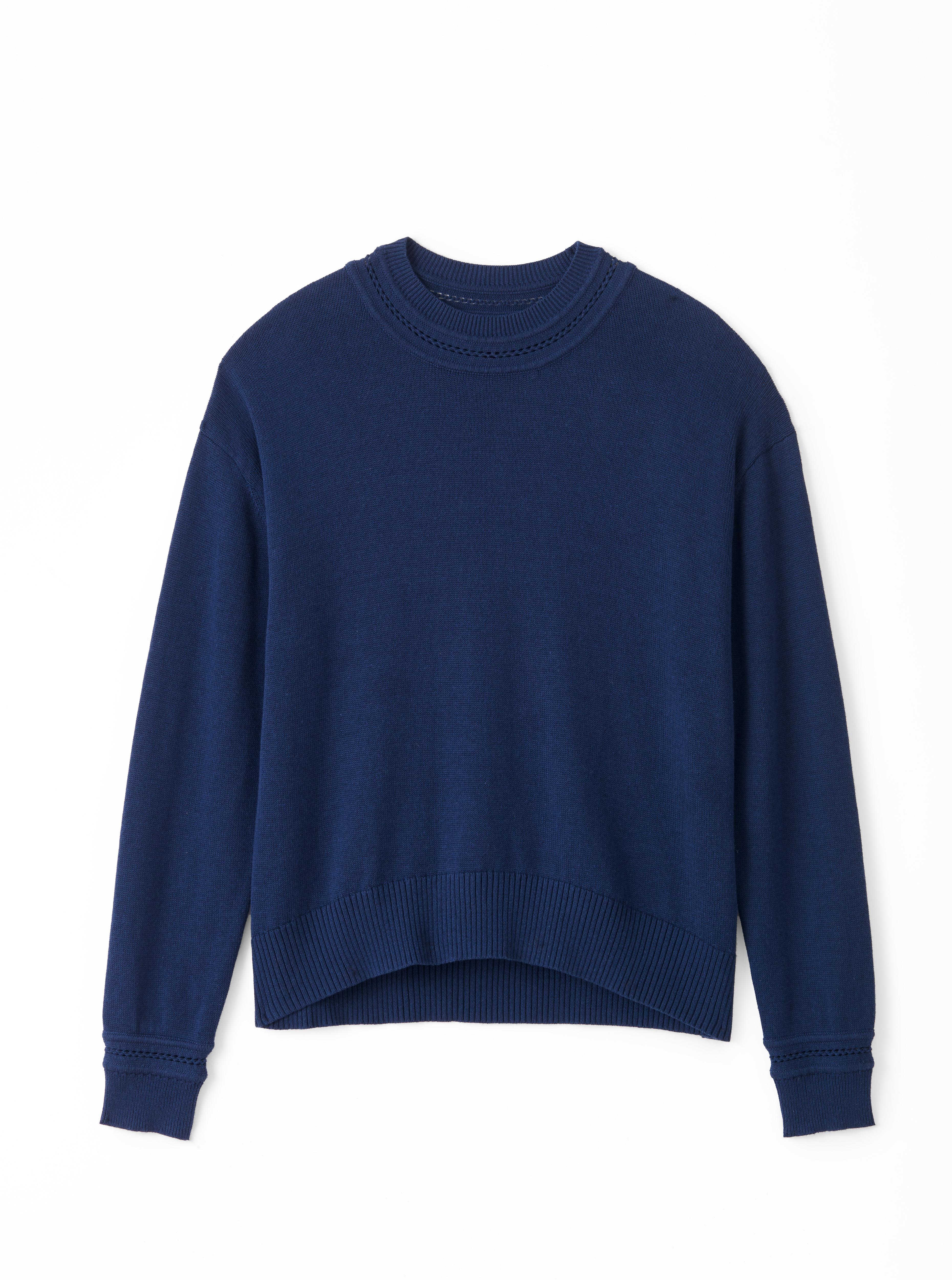 Caden Cotton Sweater-Midnight Blue