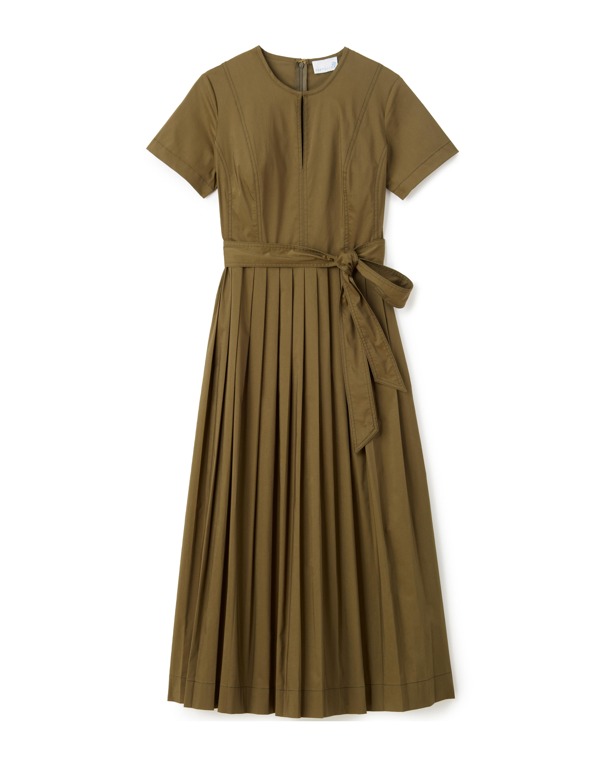 green emerald velvet dress Rise and Fall Dress (OLIVE) – Southern Roots Boutique main image 0