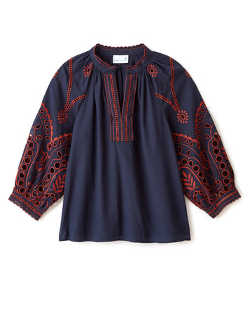 新品Bluelea Bellsleeve embroidery blouse 9/12(FRI)21:00-Bell sleeve embroidery blouse 9月中旬お届け