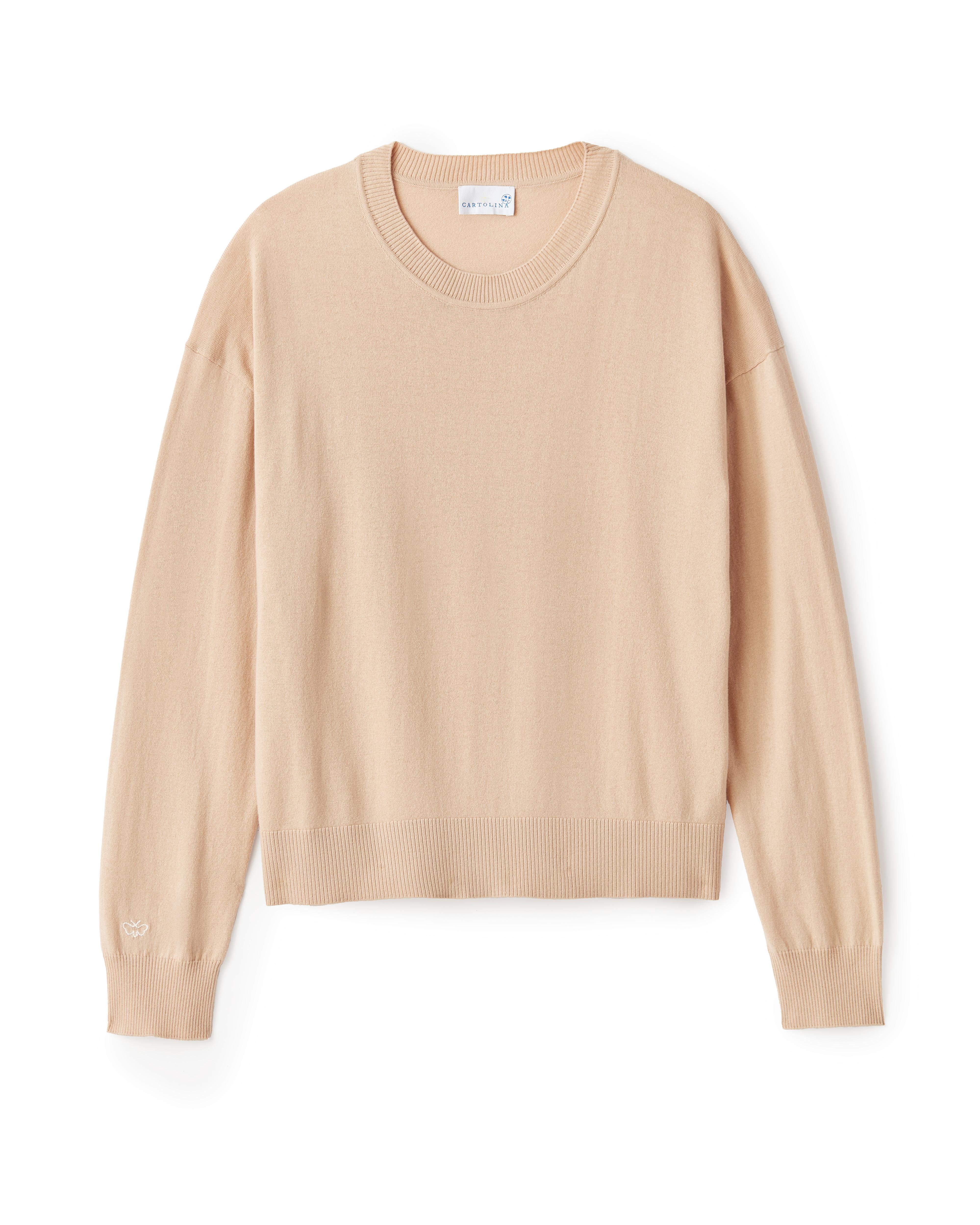 Caden Cotton Sweater-Tan