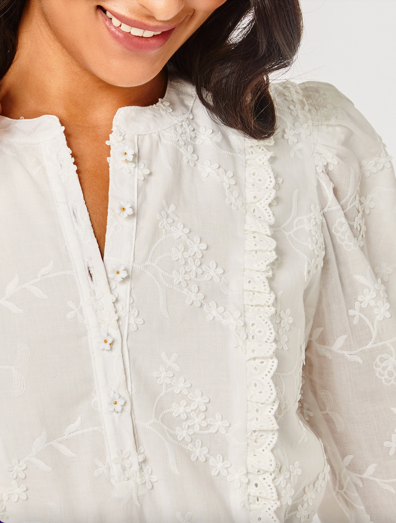 Allyson Dress - Cotton Embroidery - White – Cartolina