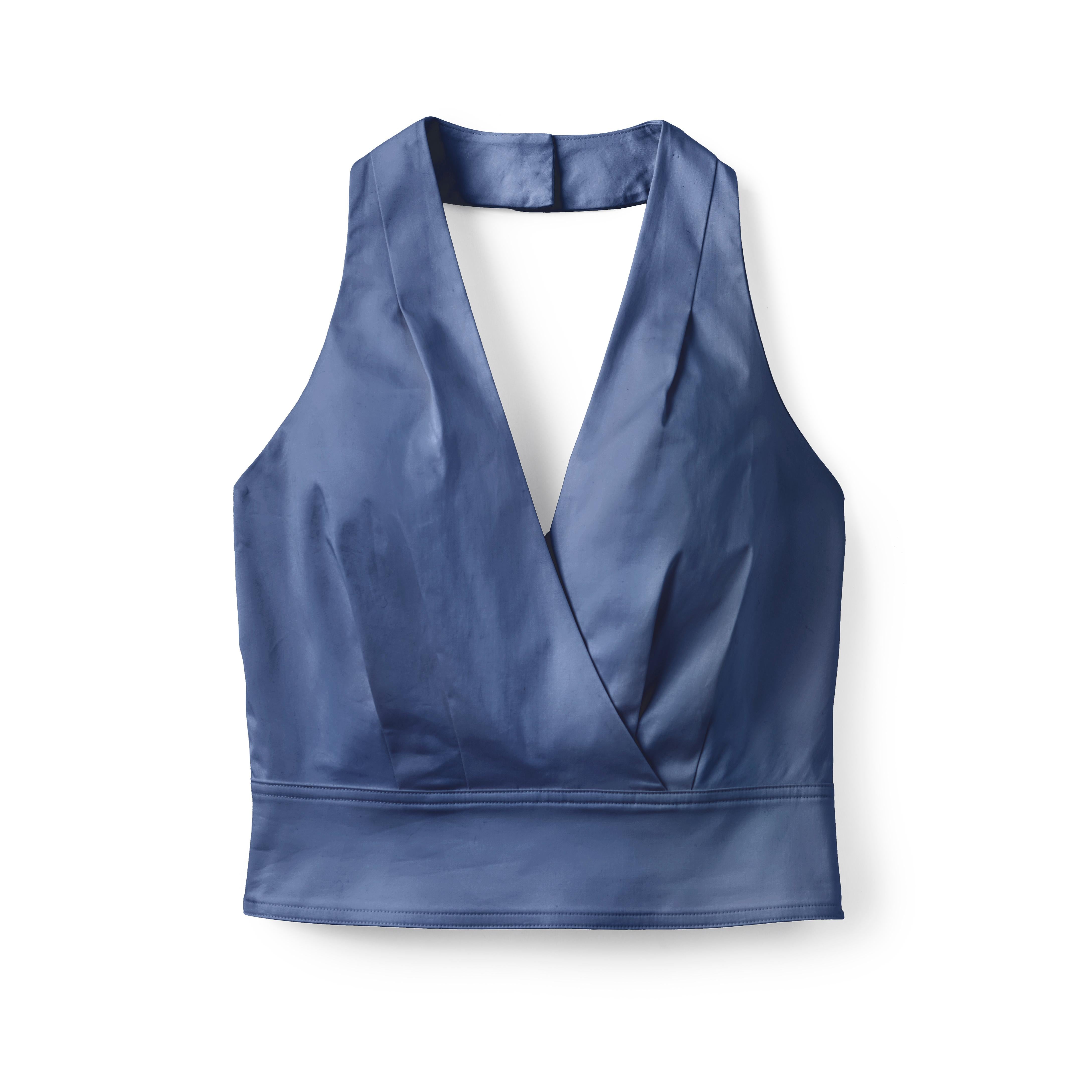 SU26 Olive Halter Top-Coastal Indigo